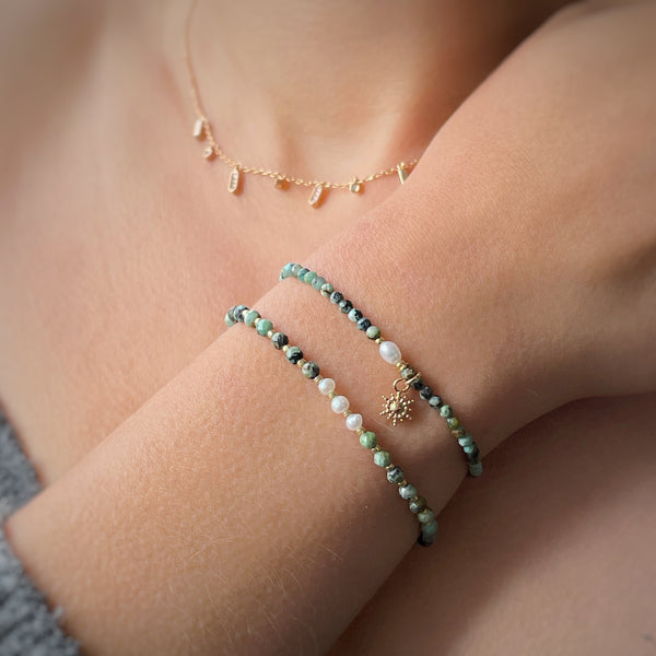 Bracelet perles turquoise