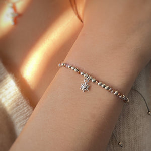 Bracelet perles argent Soleil