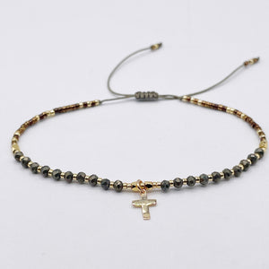 Bracelet Pyrite Croix