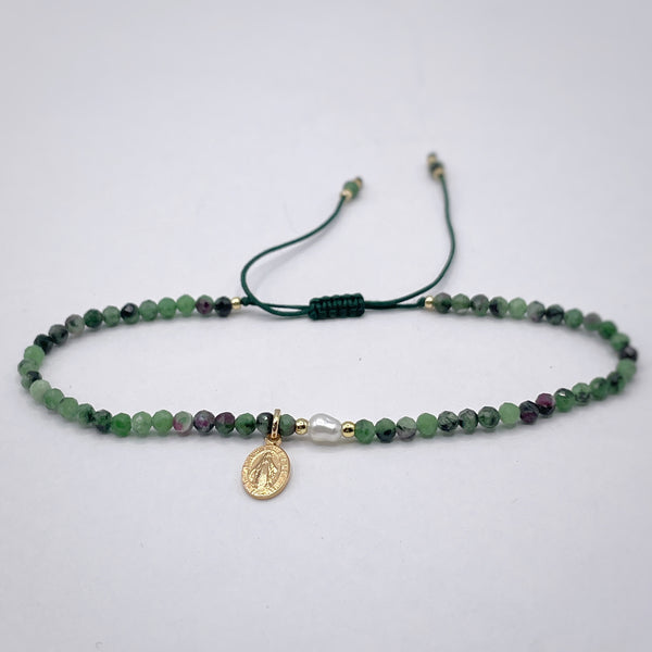 Bracelet perles Rubis Zoisite