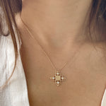 Load image into Gallery viewer, Lace cross necklace
