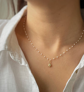 collier perles blanches