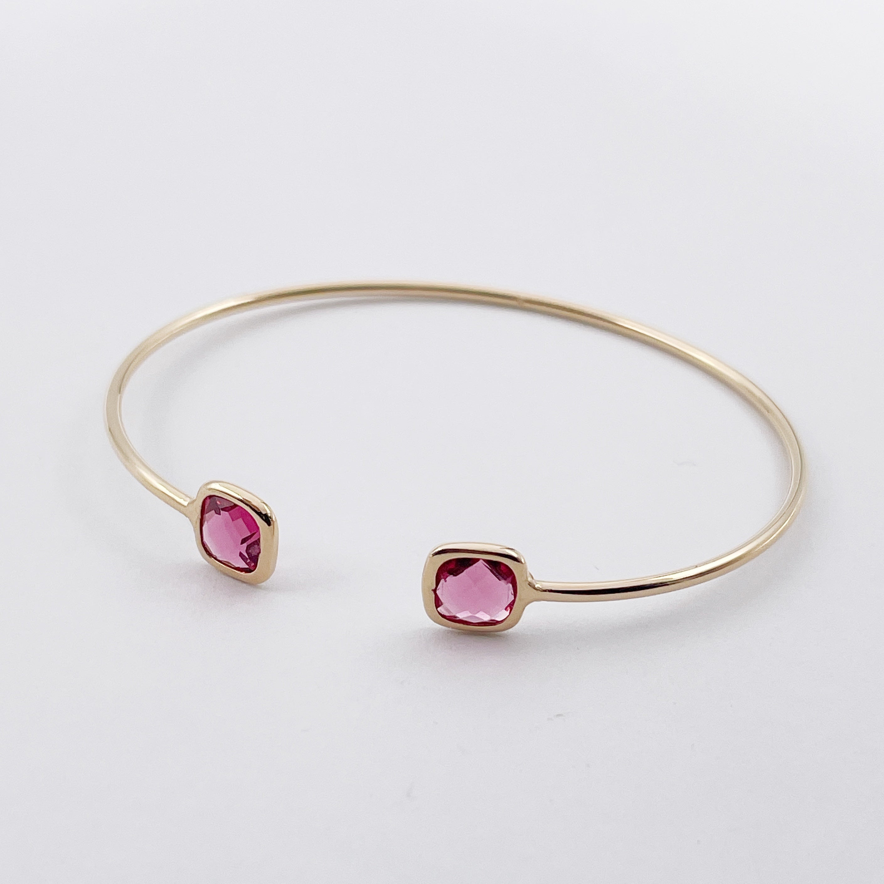 Raspberry pink open bangle